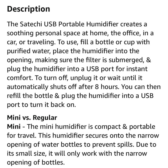 Satechi USB Portable Humidifier - Picture 7 of 15